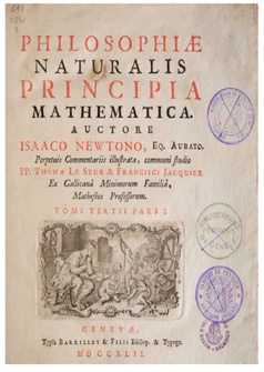 Figura 1. a) “Principia Matematica Philosphiae Naturalis” de I. Newton 