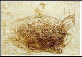 Figura 4. Dibujo de un flujo turbulento, por Leonardo da Vinci en el año 1500.
