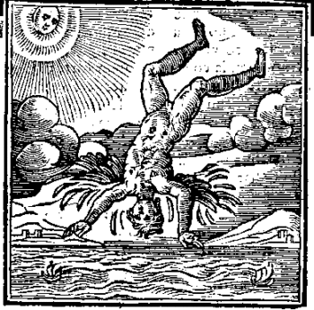 Figura 2. Grabado del Emblematum liber, Andrea Alciato (1531). Representación de Ícaro, al acercarse demasiado al Sol, este cae.