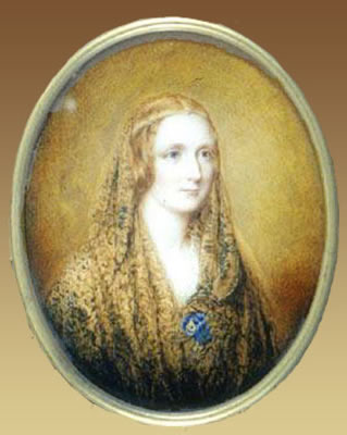 Foto 5.- Retrato en miniatura de Mary Shelley (Reginald Easton, 1857). Fuente: Wikimedia Commons (https://commons.wikimedia.org/wiki/File:MaryShelleyEaston3.jpg?uselang=es).