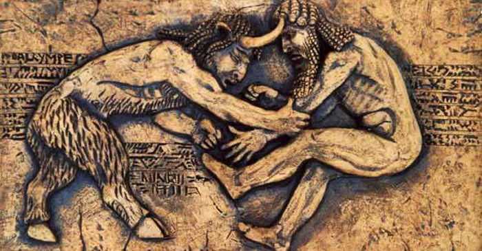Combate entre Gilgamesh y Enkidu