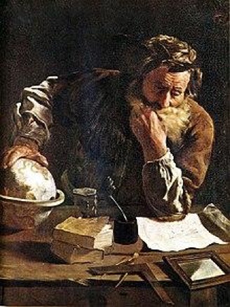 Figura 1. Arquímedes pensativo. Óleo sobre tela del pintor Domenico Fetti (1620).